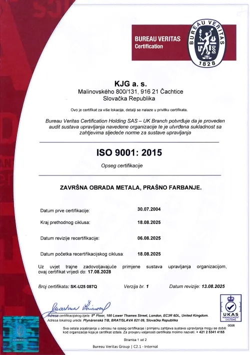 Certifikat ISO lakirnica