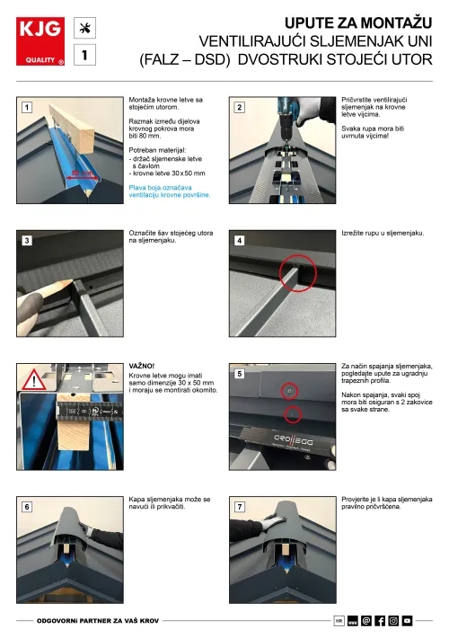 Ventilirajući sljemenjak UNI (FALZ – DSD)