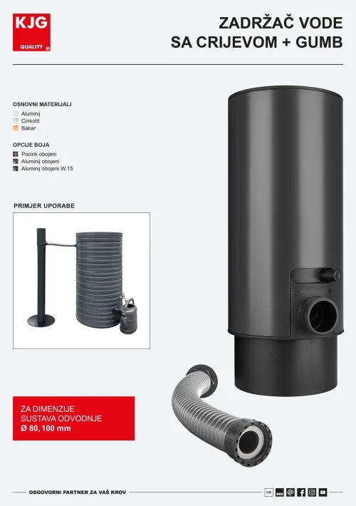 Zadržač vode sa crijevom + gumb