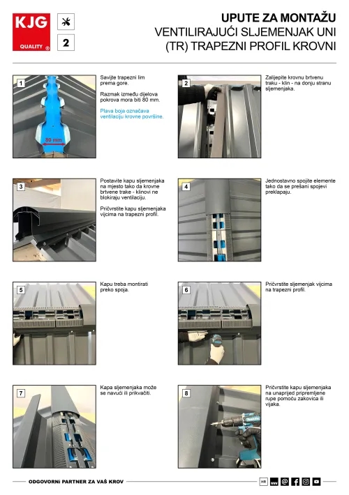 Ventilirajući sljemenjak UNI (TR)