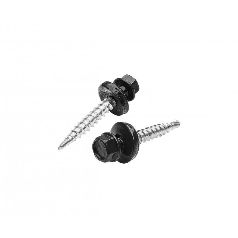 Pocinčani samorezni vijak  - Pocink obojeni  - Intenzivno crna  -  Slika