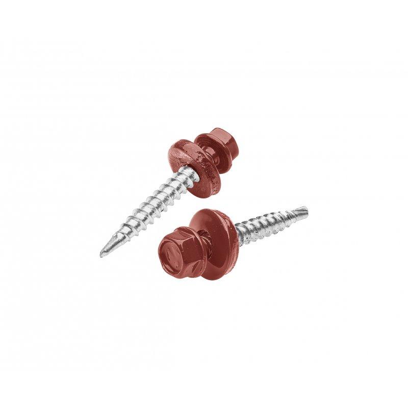 Pocinčani samorezni vijak  - Pocink obojeni  - Vinsko crvena  -  Slika