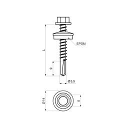 Pocinčani samorezni vijak GT5  - Pocink obojeni  - Bijela  -  Slika 2