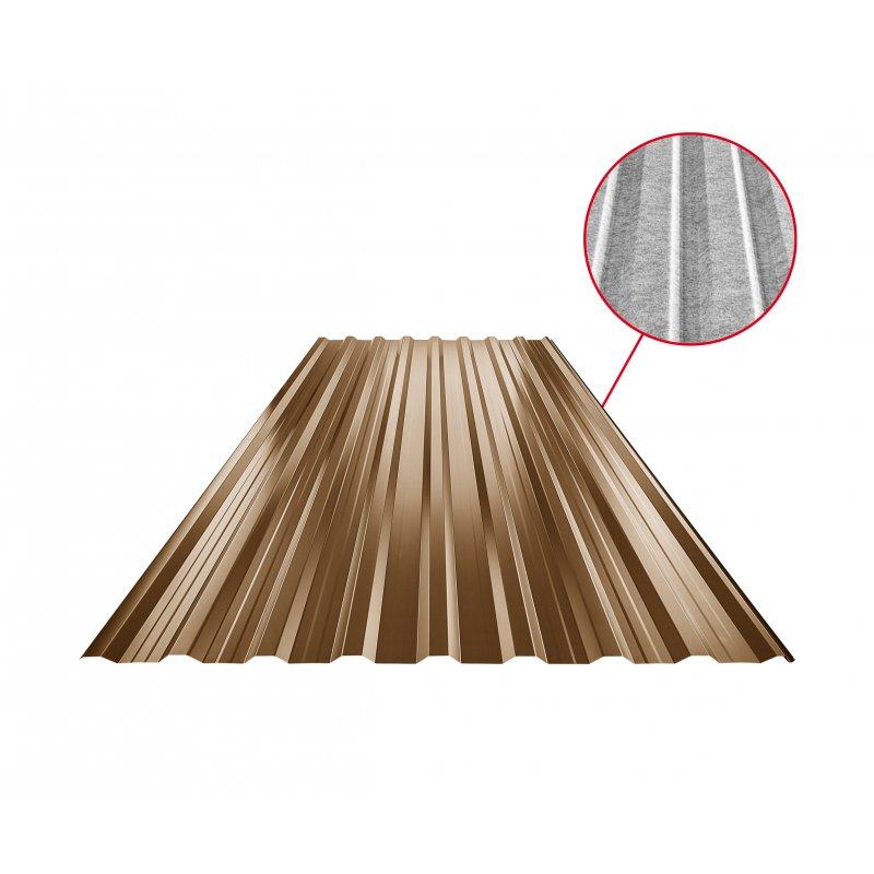 Krovni trapezni pokrov s pojačanjem TR 18A+ SQ (sound – aqua)  - Pocink obojeni  - Metalik bakrena  -  Slika