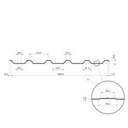 Krovni trapezni pokrov s pojačanjem TR 35A+  - Pocink obojeni  - Testa di Moro  -  Slika 2