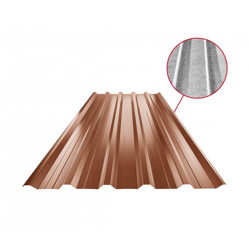 Krovni trapezni pokrov s pojačanjem TR 35A+ SQ (sound – aqua)  - Pocink obojeni  - Bakreno smeđa  -  Slika