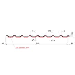 Krovni trapezni pokrov s pojačanjem TR 18A SQ (sound – aqua)  - Pocink obojeni
MATT  - Intenzivno crna MATT  -  Slika 2