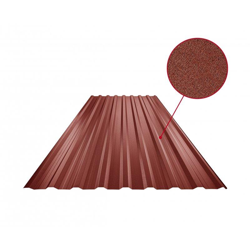 Krovni trapezni pokrov s pojačanjem TR 18A+  - Pocink obojeni
MATT  - Vinsko crvena MATT  -  Slika