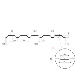 Fasadni trapez s pojačanjem TR 35B+  - Aluminij obojeni  - Bijela  -  Slika 2