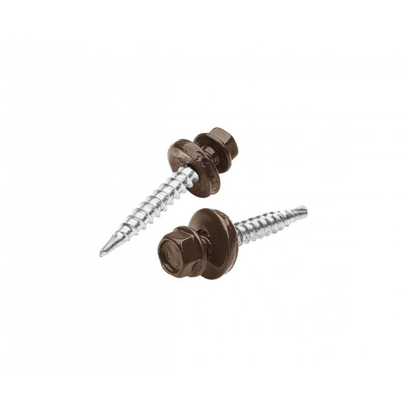 Pocinčani samorezni vijak  - Pocink obojeni  - Tamno smeđa ČOKO  -  Slika