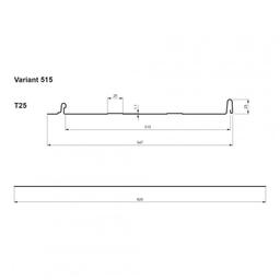 Krovni panel CLICK 515 T25  - Pocink obojeni
MATT  - Prašno siva MATT  -  Slika 2