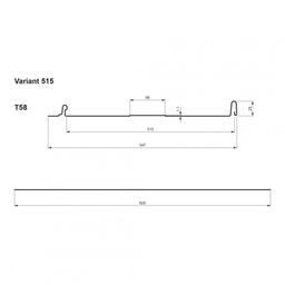 Krovni panel CLICK 515 T58  - Pocink obojeni
MATT  - Prašno siva MATT  -  Slika 2
