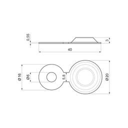 Montažna pločica sa prihvatnom podloškom 20/3  - Pocink obojeni  - Tamno plava  -  Slika 2