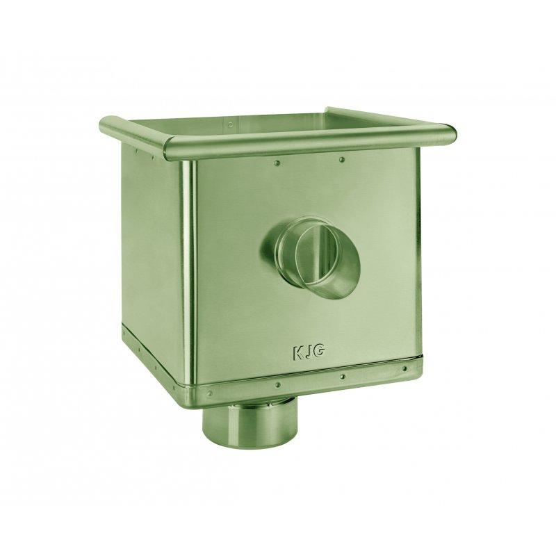 Sabirni kotlić kubicki ekscentrični s otvorom  - Pocink obojeni  - Travnato zelena  -  Slika