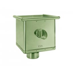 Sabirni kotlić kubicki ekscentrični s otvorom  - Pocink obojeni  - Travnato zelena  -  Slika 1