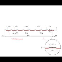 Krovni trapezni pokrov s pojačanjem TR 18A+ SQ (sound – aqua)  - Pocink obojeni  - Tamno smeđa ČOKO  -  Slika 2