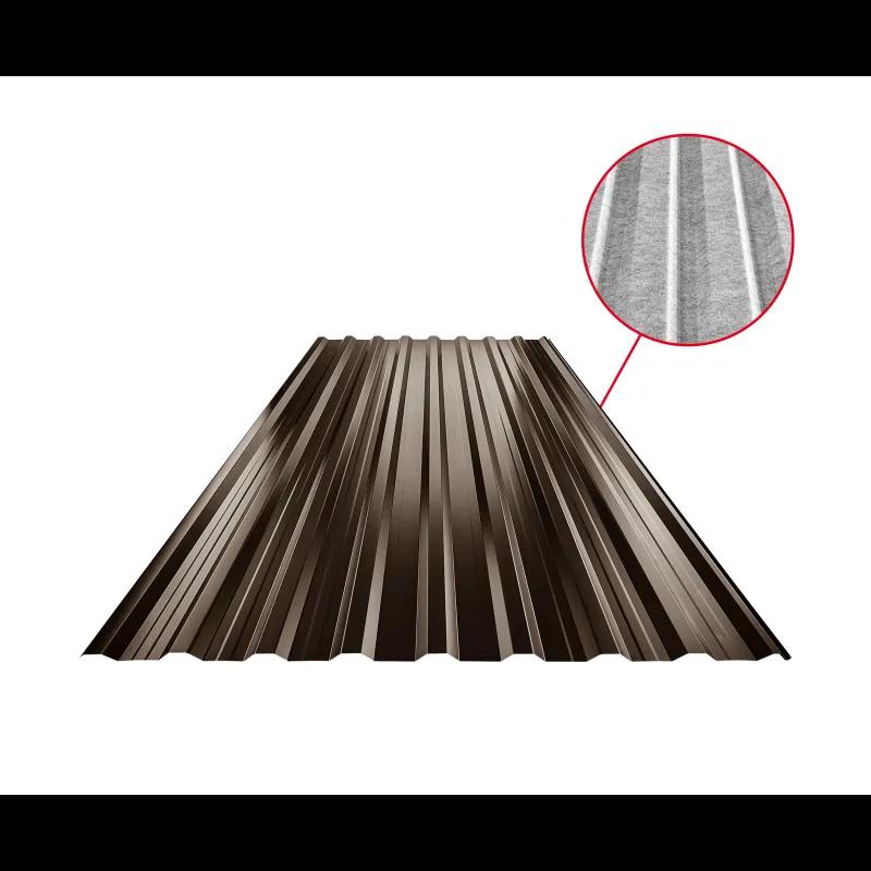 Krovni trapezni pokrov s pojačanjem TR 18A+ SQ (sound – aqua)  - Pocink obojeni  - Tamno smeđa ČOKO  -  Slika