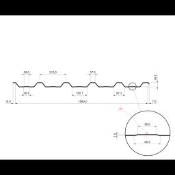 Krovni trapezni pokrov s pojačanjem TR 35A+  - Pocink obojeni  - Tamno smeđa ČOKO  -  Slika 2