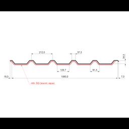 Krovni trapezni pokrov TR 35A SQ (sound – aqua)  - Aluzink  - Natur  -  Slika 2