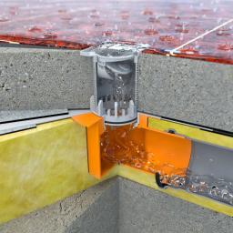 PVC balkonski ispust s manžetom vertikalni  - Poliamid  - Siva/Narančasta  -  Slika 2