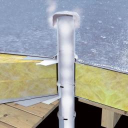 PVC ventilacija kanalizacije s manžetom  - PVC  - Bijela  -  Slika 2