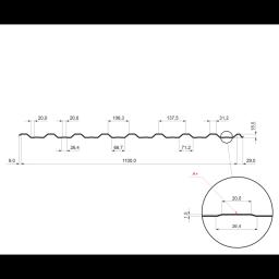 Krovni trapezni pokrov s pojačanjem TR 18A+  - Aluminij obojeni  - Srebrna  -  Slika 2