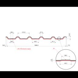 Krovni trapezni pokrov s pojačanjem TR 35A+ SQ (sound – aqua)  - Aluminij obojeni  - Srebrna  -  Slika 2