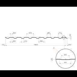 Fasadni trapez s pojačanjem TR 18B+  - Aluminij obojeni  - Srebrna  -  Slika 2