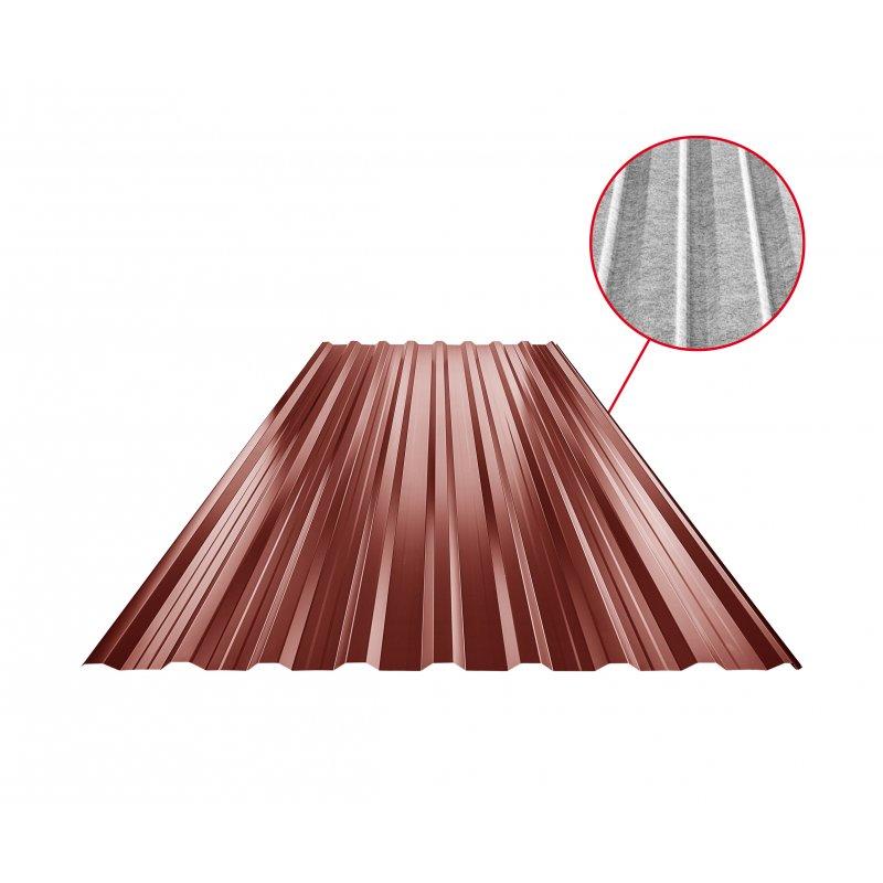 Krovni trapezni pokrov s pojačanjem TR 18A+ SQ (sound – aqua) - Pocink obojeni - Vinsko crvena - Slika