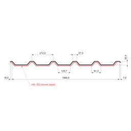 Krovni trapezni pokrov TR 35A SQ (sound – aqua) - Pocink obojeni - Testa di Moro - Slika 2