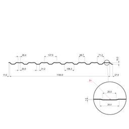 Fasadni trapez s pojačanjem TR 18B+ - Pocink obojeni
MARCEGAGLIA - Srebrna - Slika 2