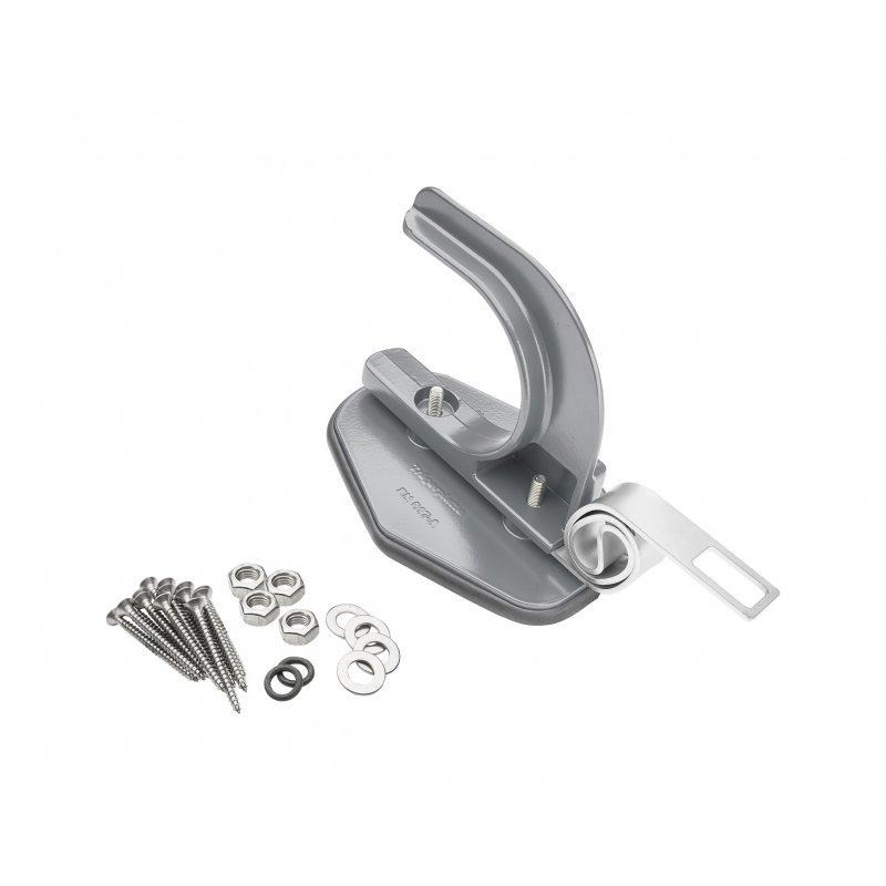 Montažna pločica sa držačem prečke i osiguračem - Aluminij obojeni - Svijetlo siva - Slika