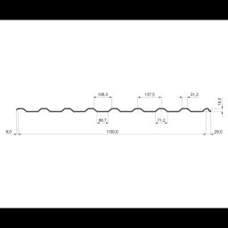 Krovni trapezni pokrov TR 18A - Pocink obojeni - Tamno smeđa ČOKO - Slika 2